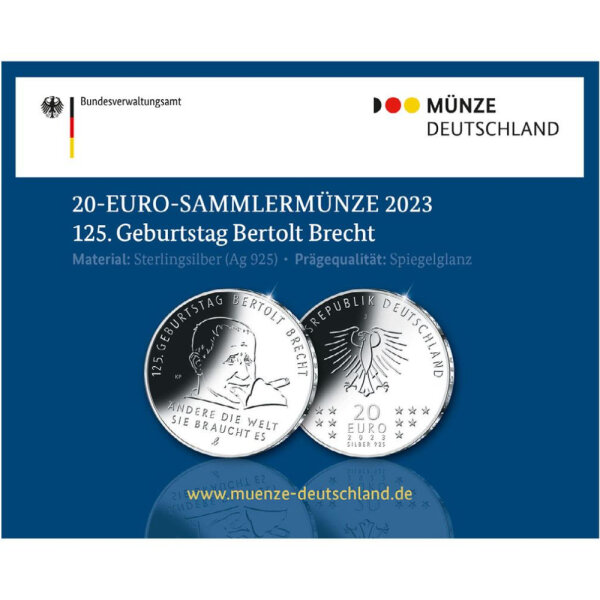 Deutschland 20 Euro 2023 Bertolt Brecht - PP