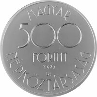 Ungarn 500 Forint 1989 - XIV. Fußball WM 1990 in Italien "Torwart" - Silber PP