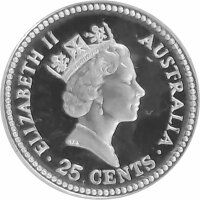 Australien 1 Dollar + 25 Cent 1990 "The Holey Dollar & the Dump" - Silber PP