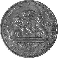 Hessen-Darmstadt 1 Vereinstaler 1868 - Großherzog Ludwig III. 1848-1877, KM#338