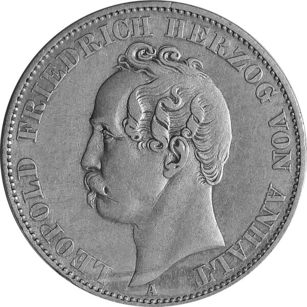 Anhalt 1 Vereinstaler 1869 A - Herzog Leopold I. Friedrich 1863-1871, KM#20