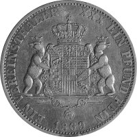 Anhalt 1 Vereinstaler 1869 A - Herzog Leopold I. Friedrich 1863-1871, KM#20