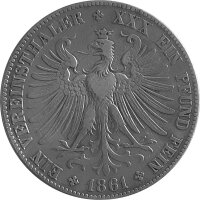 Frankfurt 1 Vereinstaler 1861, KM#366 - Silber s