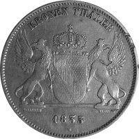 Baden 1 Kronentaler 1833 - Großherzog Leopold I. 1830-1852, KM#195
