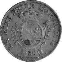 Baden 20 Kreuzer 1773 - Markgraf Karl Friedrich 1771-1803, KM#123