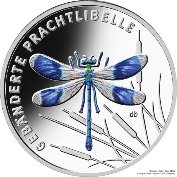 Deutschland 5 Euro Wunderwelt Insekten 5. Ausgabe 2023 Prachtlibelle J