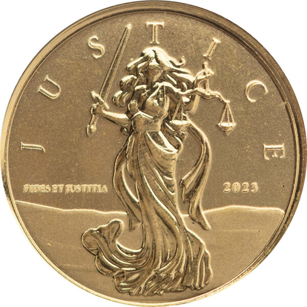 Gibraltar Lady Justice - Justitia 2023 1/10 oz Gold