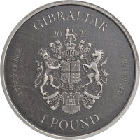 Gibraltar Lady Justice - Justitia 2023 1 oz Silber | Antik Finish