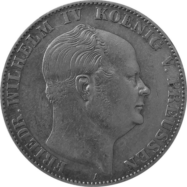 Brandenburg-Preußen 1 Vereinstaler (Ausbeutetaler) 1858 A - König Friedrich Wilhelm IV. 1840-1861, KM#472