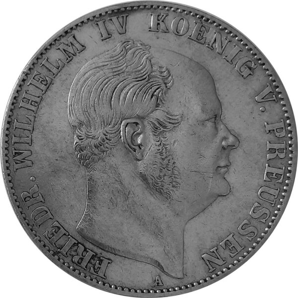 Brandenburg-Preußen 1 Vereinstaler (Ausbeutetaler) 1860 A - König Friedrich Wilhelm IV. 1840-1861, KM#472