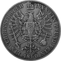 Brandenburg-Preußen 1 Vereinstaler 1860 A - König Friedrich Wilhelm IV. 1840-1861, KM#471