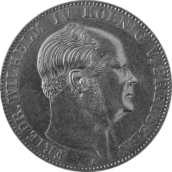 Brandenburg-Preußen 1 Vereinstaler 1860 A - König Friedrich Wilhelm IV. 1840-1861, KM#471