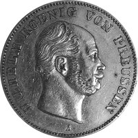 Brandenburg-Preußen 1 Vereinstaler (Ausbeutetaler) 1861 A - König Wilhelm I. 1861-1888, KM#490