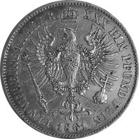 Brandenburg-Preußen 1 Vereinstaler 1861 A - König Wilhelm I. 1861-1888, KM#489