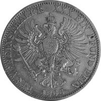 Brandenburg-Preußen 1 Vereinstaler 1866 A - König Wilhelm I. 1861-1888 - s-ss -  KM#494