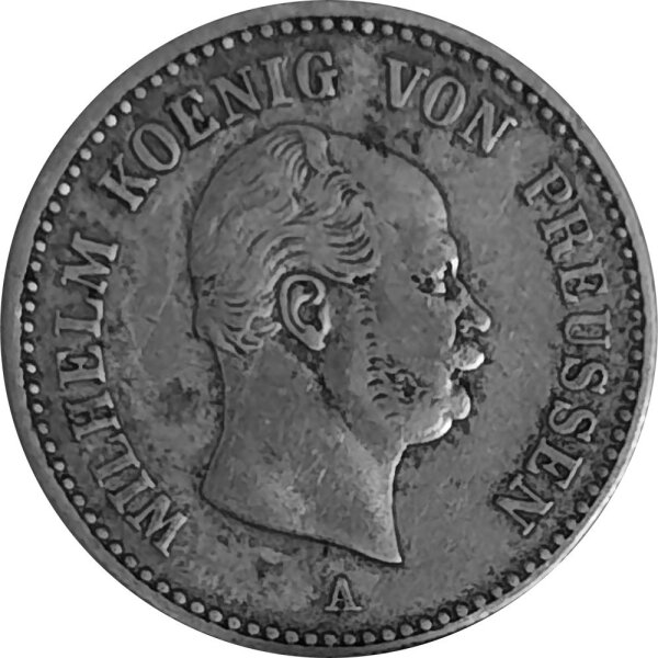 Brandenburg-Preußen 1/6 Taler 1862 A - König Wilhelm I. 1861-1888, KM#487