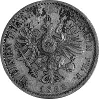 Brandenburg-Preußen 1/6 Taler 1868 A - König Wilhelm I. 1861-1888, KM#495