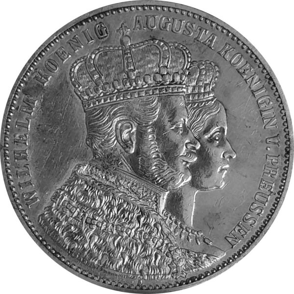 Brandenburg-Preußen 1 Vereinstaler "Krönungstaler" 1861 A - König Wilhelm I. 1861-1888 - ss-vz - KM#488