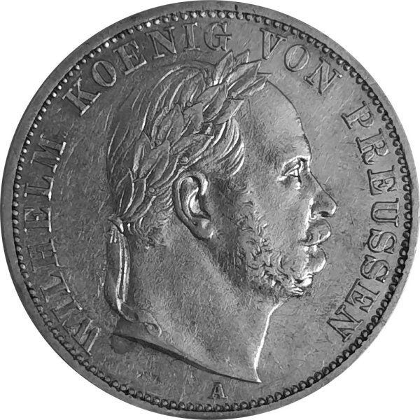 Brandenburg-Preußen 1 Vereinstaler "Siegestaler" 1866 A - König Wilhelm I. 1861-1888, KM#497