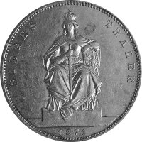 Brandenburg-Preußen 1 Vereinstaler "Siegestaler" 1871 A - König Wilhelm I. 1861-1888 - ss-vz - KM#500