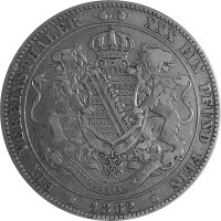 Sachsen 1 Vereinstaler 1862 - König Johann 1854-1873, KM#1214 - Silber ss