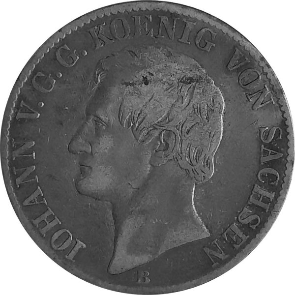 Sachsen 1 Vereinstaler (Ausbeutetaler) 1863 - König Johann 1854-1873, KM#1212