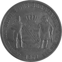 Sachsen 1 Vereinstaler (Ausbeutetaler) 1871 - König Johann 1854-1873, KM#1223 - Silber ss