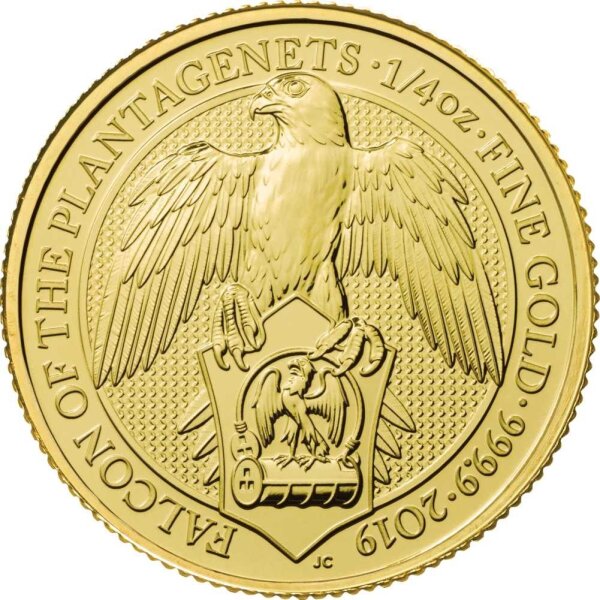UK The Queen´s Beasts 6. Ausgabe 2019 Falcon 1/4 oz Gold