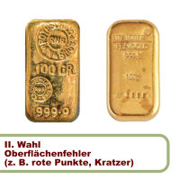 100 Gramm Goldbarren RESALE II. Wahl