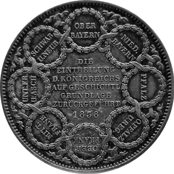 Bayern 2 Taler "Geschichtstaler - Regierungsbezirke" 1838 - König Ludwig I. 1825-1848, KM#795 - Silber vz