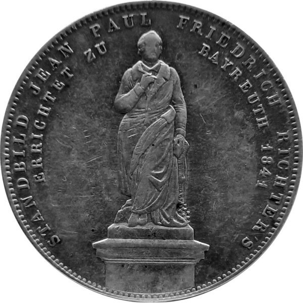 Bayern 2 Taler "Geschichtstaler - Jean Paul Friedrich Richter" 1841 - König Ludwig I. 1825-1848, KM#810