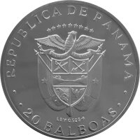 Panama 20 Balboas divers Simon Bolivar - Silber PP