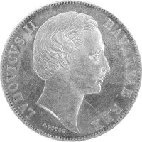 Bayern 1 Vereinstaler "Madonnentaler" 1870 - König Ludwig II. 1864-1886 - ss-vz - KM#877