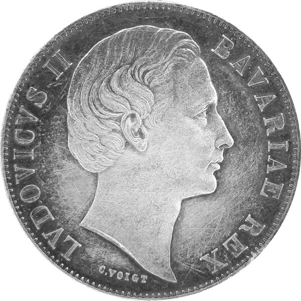 Bayern 1 Vereinstaler "Madonnentaler" o.J. - König Ludwig II. 1864-1886 - ss -  KM#877