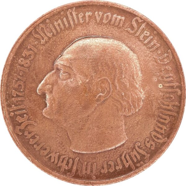 J.N15 Provinz Westfalen 500 Mark 1922 - Notgeld - Bronze vergoldet