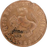 J.N23a Provinz Westfalen 50.000.000 Mark 1923 - Notgeld - Kupfer vergoldet