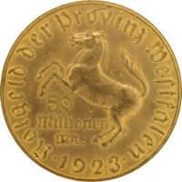 J.N23a Provinz Westfalen 50.000.000 Mark 1923 - Notgeld - Kupfer vergoldet