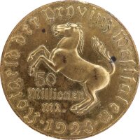 J.N23b Provinz Westfalen 50.000.000 Mark 1923 - Notgeld - Kupfer vergoldet