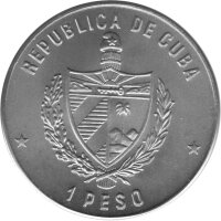Kuba 1 Peso 1986 - XIII. Fußball WM 1986 in Mexiko "Spielszene" - Kupfer-Nickel
