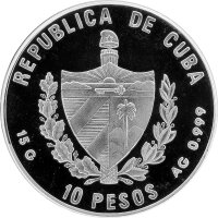 Kuba 10 Pesos 1997 - Weltwunder der Antike "Pyramiden von Gizeh" - Silber PP