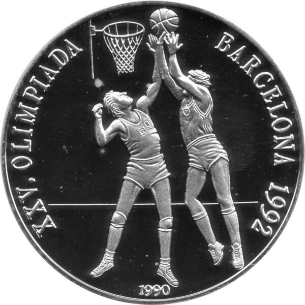 Kuba 10 Pesos 1990 - XXV. Olympische Sommerspiele 1992 in Barcelona "Basketball" - Silber PP