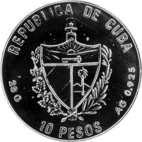 Kuba 10 Pesos 1990 - XXV. Olympische Sommerspiele 1992 in Barcelona "Turnen" - Silber PP