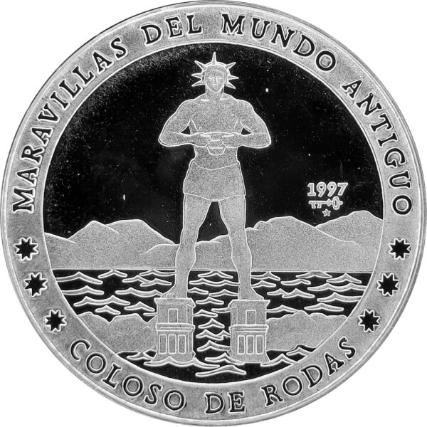 Kuba 10 Pesos 1997 - Weltwunder der Antike "Koloss von Rhodos" - Silber PP