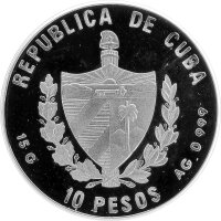 Kuba 10 Pesos 1997 - Weltwunder der Antike "Koloss von Rhodos" - Silber PP
