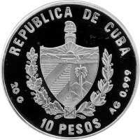 Kuba 10 Pesos 1994 - XXVI. Olympische Sommerspiele 1996 in Atlanta "Boxer" - Silber PP