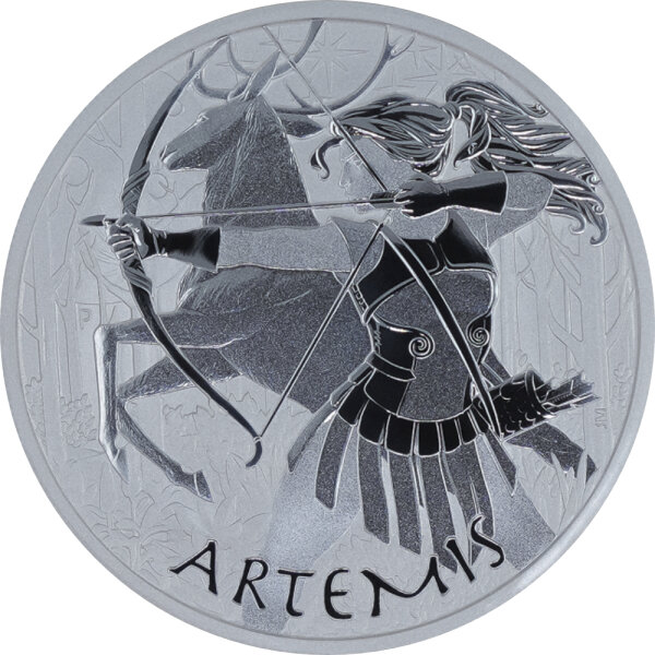 Tuvalu Olympische Götter 8. Ausgabe Artemis 2023 5 oz Silber