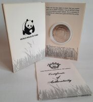 China 5 Yuan 1986 - 25 Jahre World Wildlife Fund "Großer Panda" - Silber PP