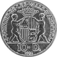 Andorra 10 Diners 1984 - Bischof Alanís - Silber