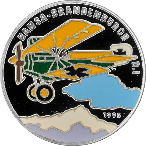 Benin 1.000 Francs 1995 - Hansa-Brandenburg D. I. Flugzeug - Silber PP