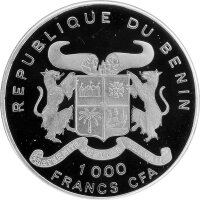 Benin 1.000 Francs 1995 - Hansa-Brandenburg D. I. Flugzeug - Silber PP